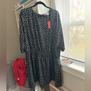 Joe Fresh black & white polka dot dress